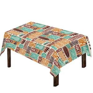 Tropical Tiki Pattern Print Tablecloth Kitchen Home Decor
