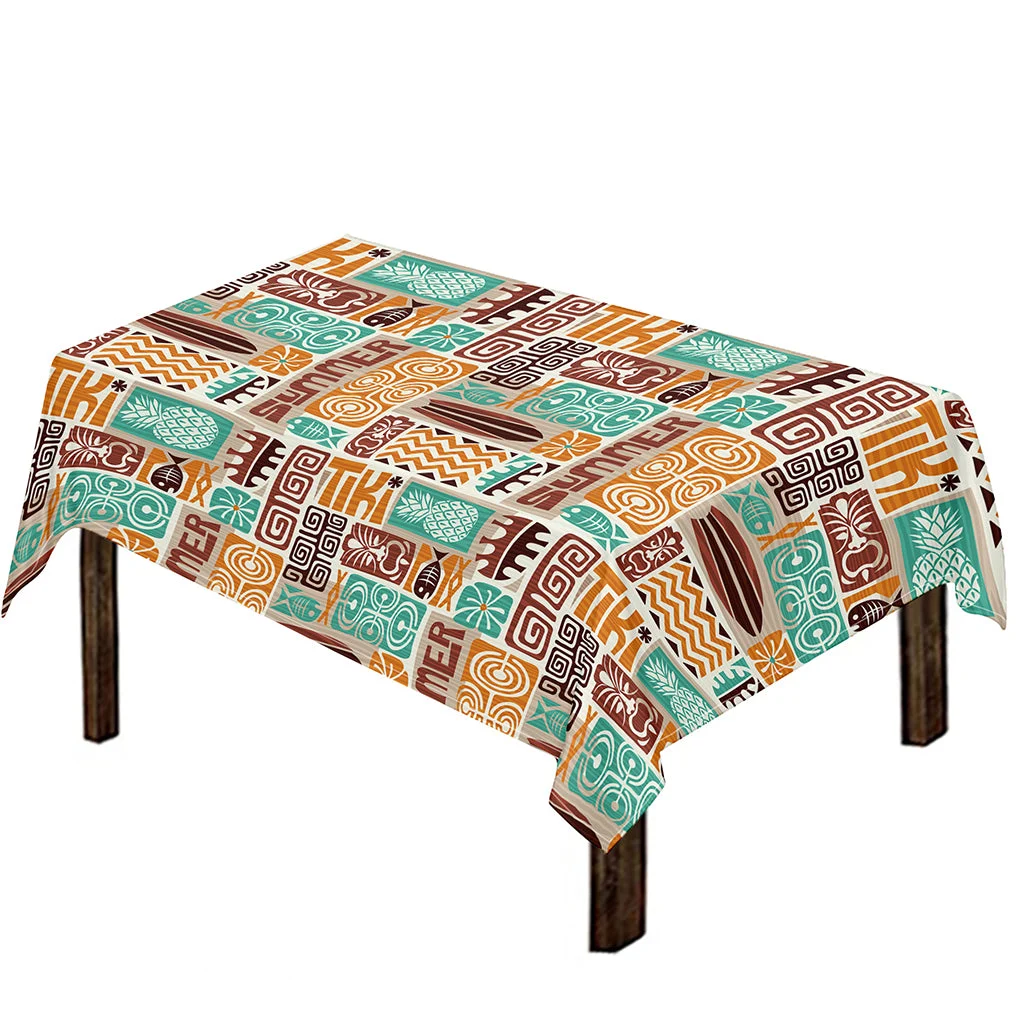 Tropical Tiki Pattern Print Tablecloth Kitchen Home Decor Tropical Tiki Pattern Print Tablecloth Kitchen Home Decor