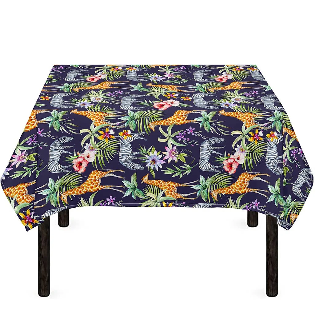 Tropical Zebra Giraffe Pattern Print Tablecloth Kitchen Home Decor Tropical Zebra Giraffe Pattern Print Tablecloth Kitchen Home Decor