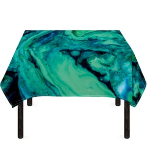 Turquoise Acid Melt Print Tablecloth Kitchen Home Decor