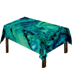 Turquoise Acid Melt Print Tablecloth Kitchen Home Decor