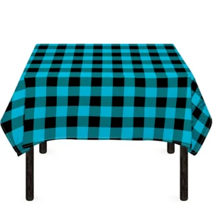 Turquoise And Black Buffalo Check Print Tablecloth Kitchen Home Decor