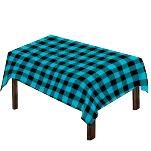 Turquoise And Black Buffalo Check Print Tablecloth Kitchen Home Decor