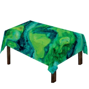 Turquoise And Green Acid Melt Print Tablecloth Kitchen Home Decor