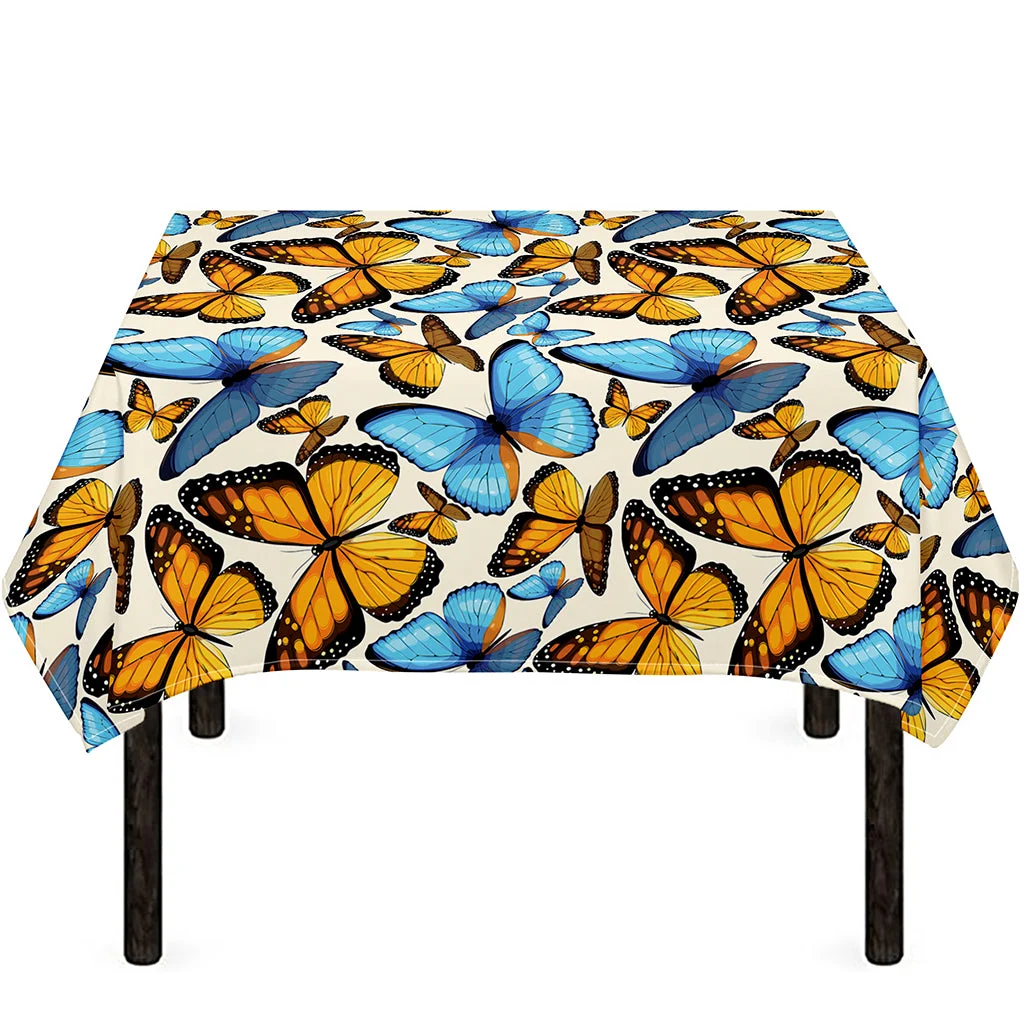 Turquoise And Orange Butterfly Print Tablecloth Kitchen Home Decor Turquoise And Orange Butterfly Print Tablecloth Kitchen Home Decor