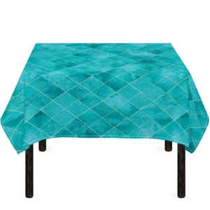 Turquoise Argyle Pattern Print Tablecloth Kitchen Home Decor