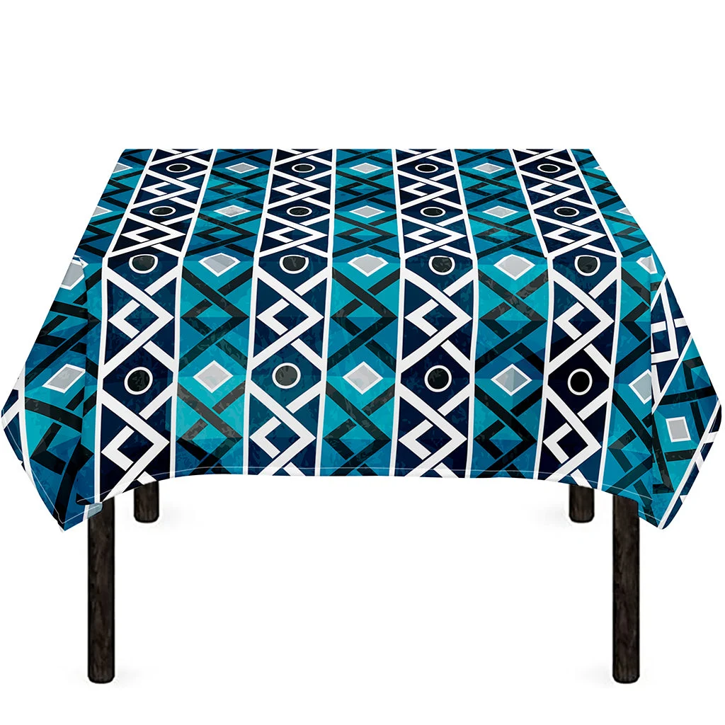 Turquoise Aztec Geometric Pattern Print Tablecloth Kitchen Home Decor Turquoise Aztec Geometric Pattern Print Tablecloth Kitchen Home Decor