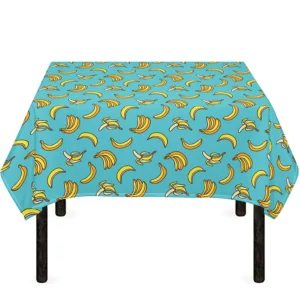 Turquoise Banana Pattern Print Tablecloth Kitchen Home Decor