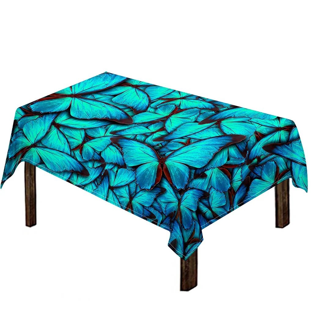 Turquoise Butterfly Pattern Print Tablecloth Kitchen Home Decor Turquoise Butterfly Pattern Print Tablecloth Kitchen Home Decor