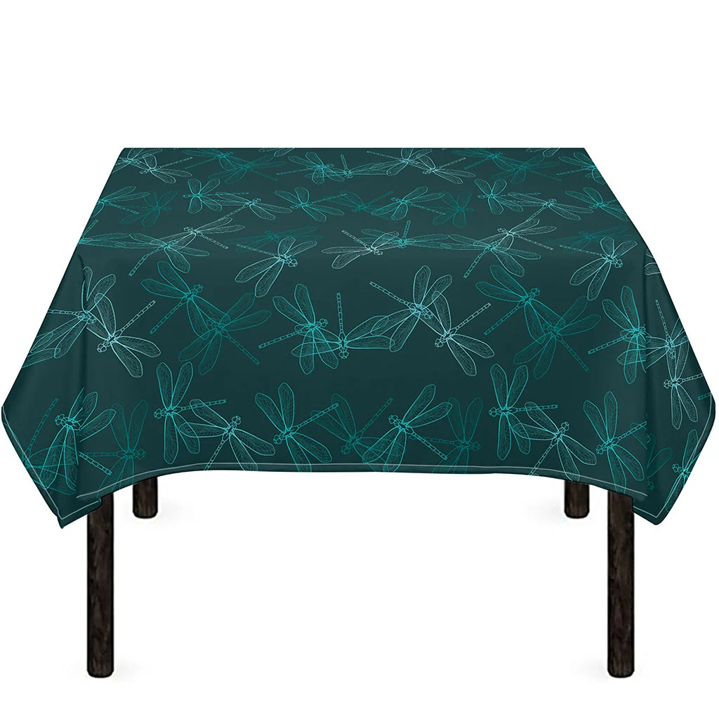 Turquoise Dragonfly Pattern Print Tablecloth Kitchen Home Decor Turquoise Dragonfly Pattern Print Tablecloth Kitchen Home Decor