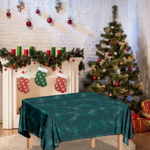 Turquoise Dragonfly Pattern Print Tablecloth Kitchen Home Decor