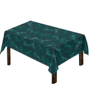 Turquoise Dragonfly Pattern Print Tablecloth Kitchen Home Decor