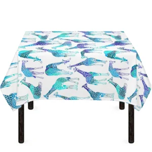 Turquoise Giraffe Pattern Print Tablecloth Kitchen Home Decor