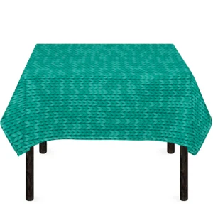 Turquoise Knitted Pattern Print Tablecloth Kitchen Home Decor