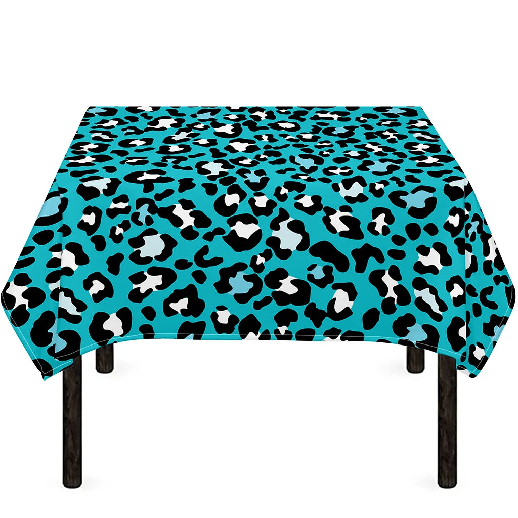 Turquoise Leopard Print Tablecloth Kitchen Home Decor Turquoise Leopard Print Tablecloth Kitchen Home Decor