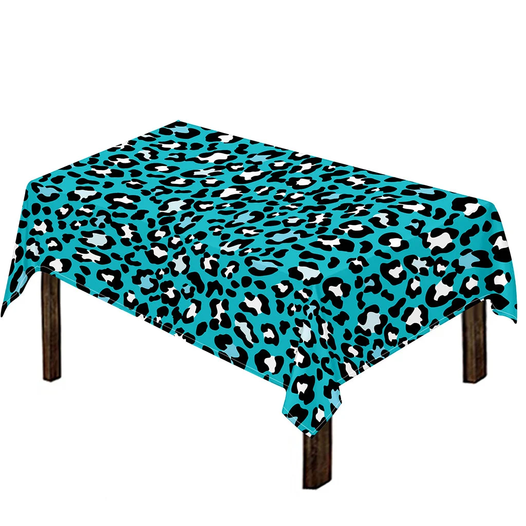 Turquoise Leopard Print Tablecloth Kitchen Home Decor Turquoise Leopard Print Tablecloth Kitchen Home Decor