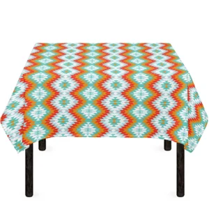 Turquoise Native American Pattern Print Tablecloth Kitchen Home Decor