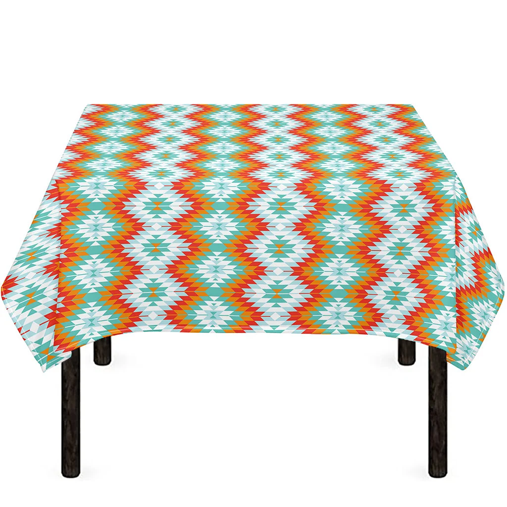 Turquoise Native American Pattern Print Tablecloth Kitchen Home Decor Turquoise Native American Pattern Print Tablecloth Kitchen Home Decor