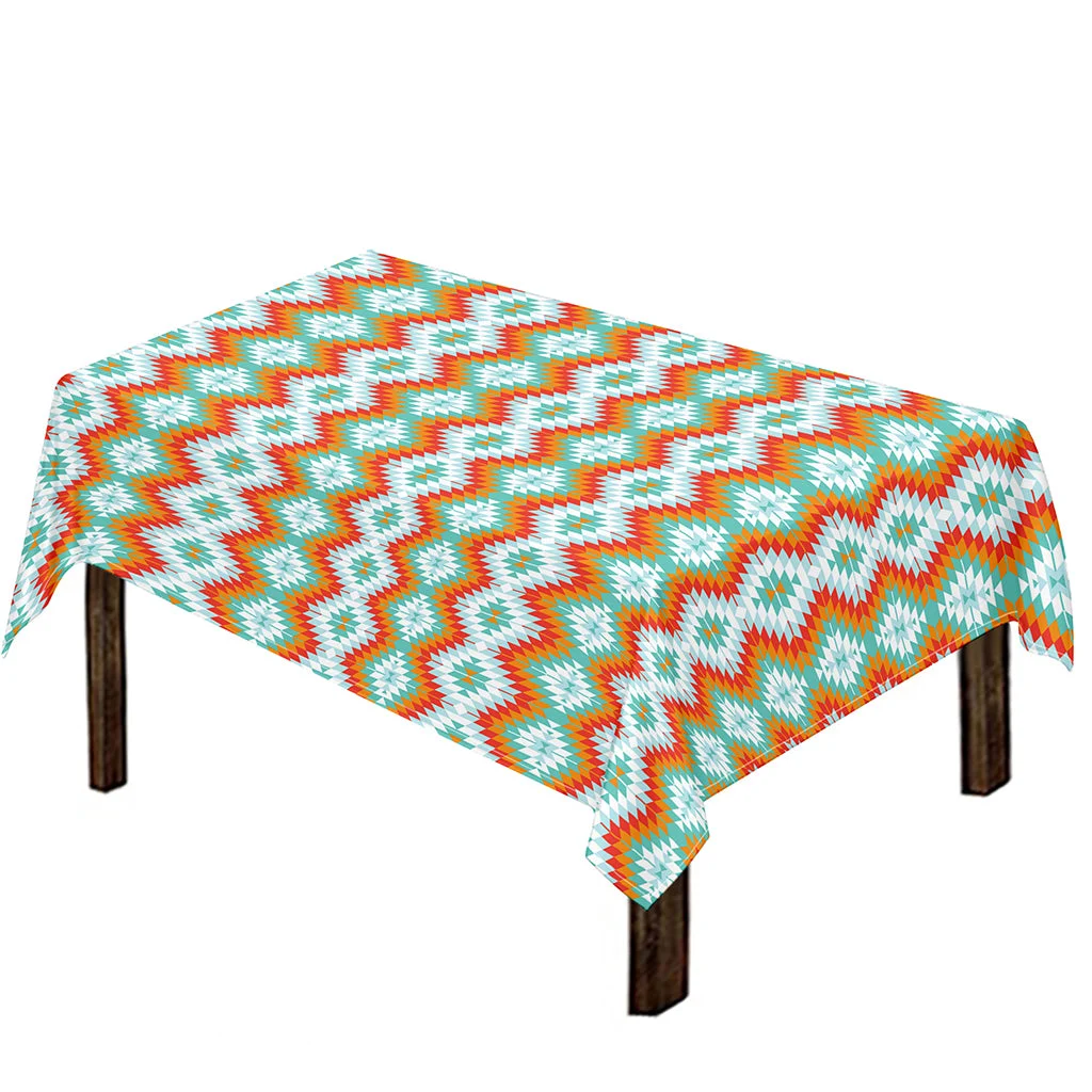 Turquoise Native American Pattern Print Tablecloth Kitchen Home Decor Turquoise Native American Pattern Print Tablecloth Kitchen Home Decor