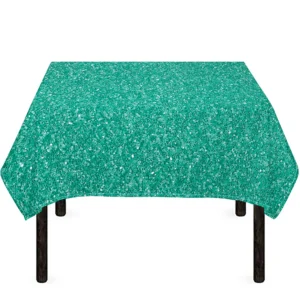 Turquoise (NOT Real) Glitter Print Tablecloth Kitchen Home Decor