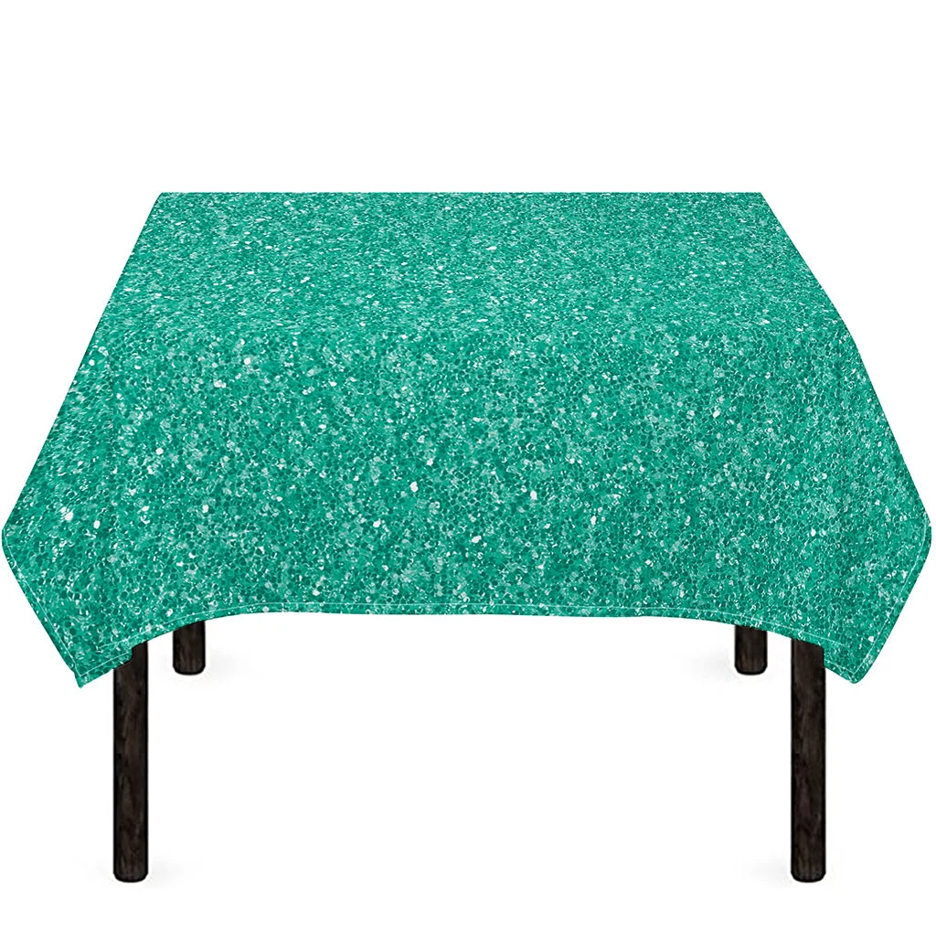 Turquoise (NOT Real) Glitter Print Tablecloth Kitchen Home Decor Turquoise (NOT Real) Glitter Print Tablecloth Kitchen Home Decor