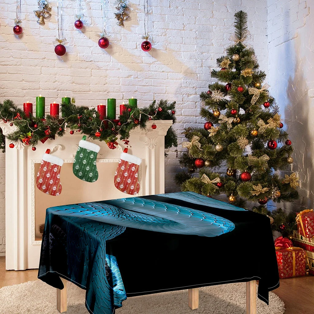 Turquoise Snake Print Tablecloth Kitchen Home Decor Turquoise Snake Print Tablecloth Kitchen Home Decor