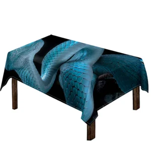 Turquoise Snake Print Tablecloth Kitchen Home Decor