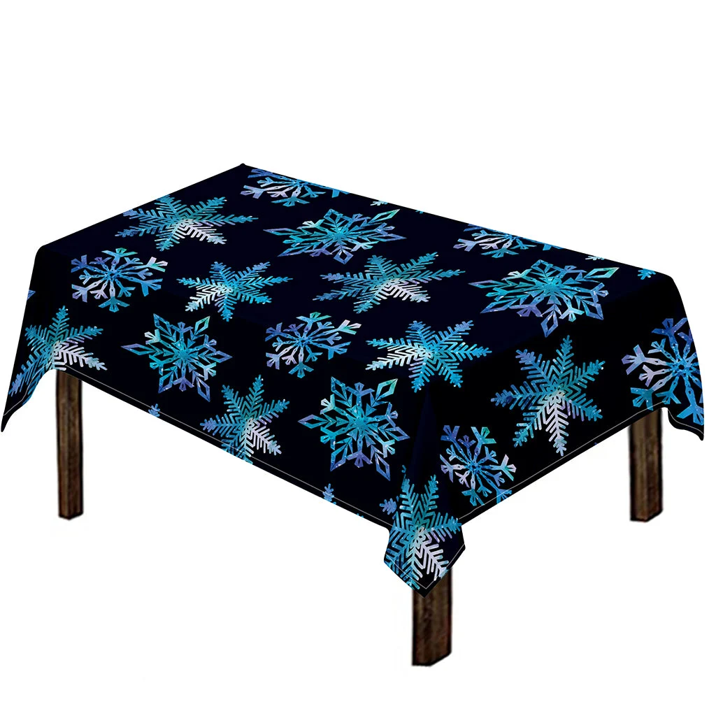 Turquoise Snowflake Pattern Print Tablecloth Kitchen Home Decor Turquoise Snowflake Pattern Print Tablecloth Kitchen Home Decor