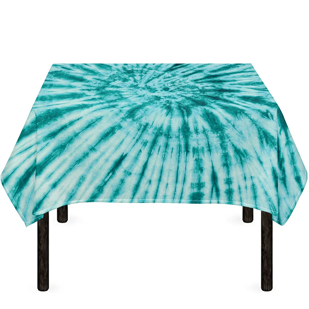 Turquoise Tie Dye Print Tablecloth Kitchen Home Decor Turquoise Tie Dye Print Tablecloth Kitchen Home Decor