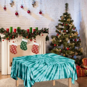 Turquoise Tie Dye Print Tablecloth Kitchen Home Decor