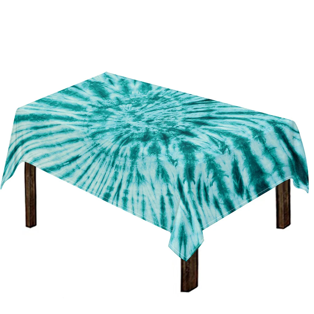 Turquoise Tie Dye Print Tablecloth Kitchen Home Decor Turquoise Tie Dye Print Tablecloth Kitchen Home Decor