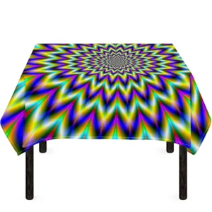 Twinkle Psychedelic Optical Illusion Tablecloth Kitchen Home Decor