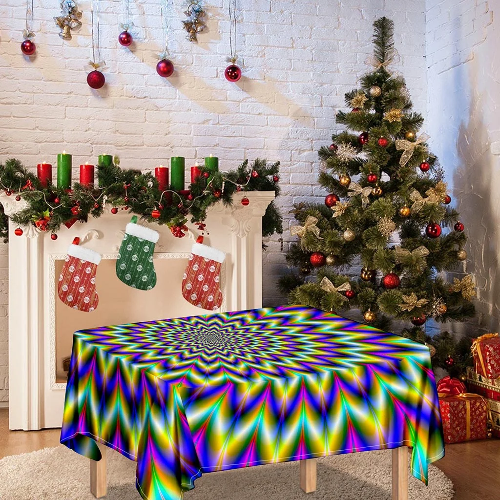 Twinkle Psychedelic Optical Illusion Tablecloth Kitchen Home Decor Twinkle Psychedelic Optical Illusion Tablecloth Kitchen Home Decor