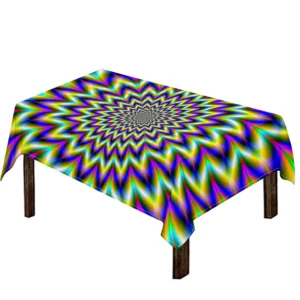 Twinkle Psychedelic Optical Illusion Tablecloth Kitchen Home Decor
