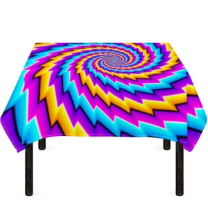 Twisted Spiral Moving Optical Illusion Tablecloth Kitchen Home Decor