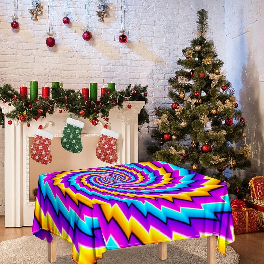 Twisted Spiral Moving Optical Illusion Tablecloth Kitchen Home Decor Twisted Spiral Moving Optical Illusion Tablecloth Kitchen Home Decor