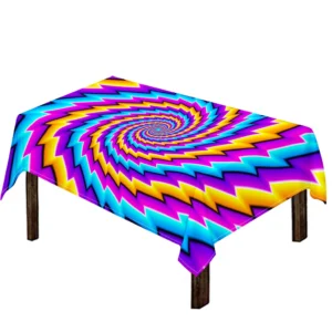 Twisted Spiral Moving Optical Illusion Tablecloth Kitchen Home Decor