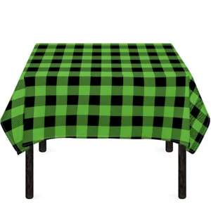 UFO Green And Black Buffalo Check Print Tablecloth Kitchen Home Decor