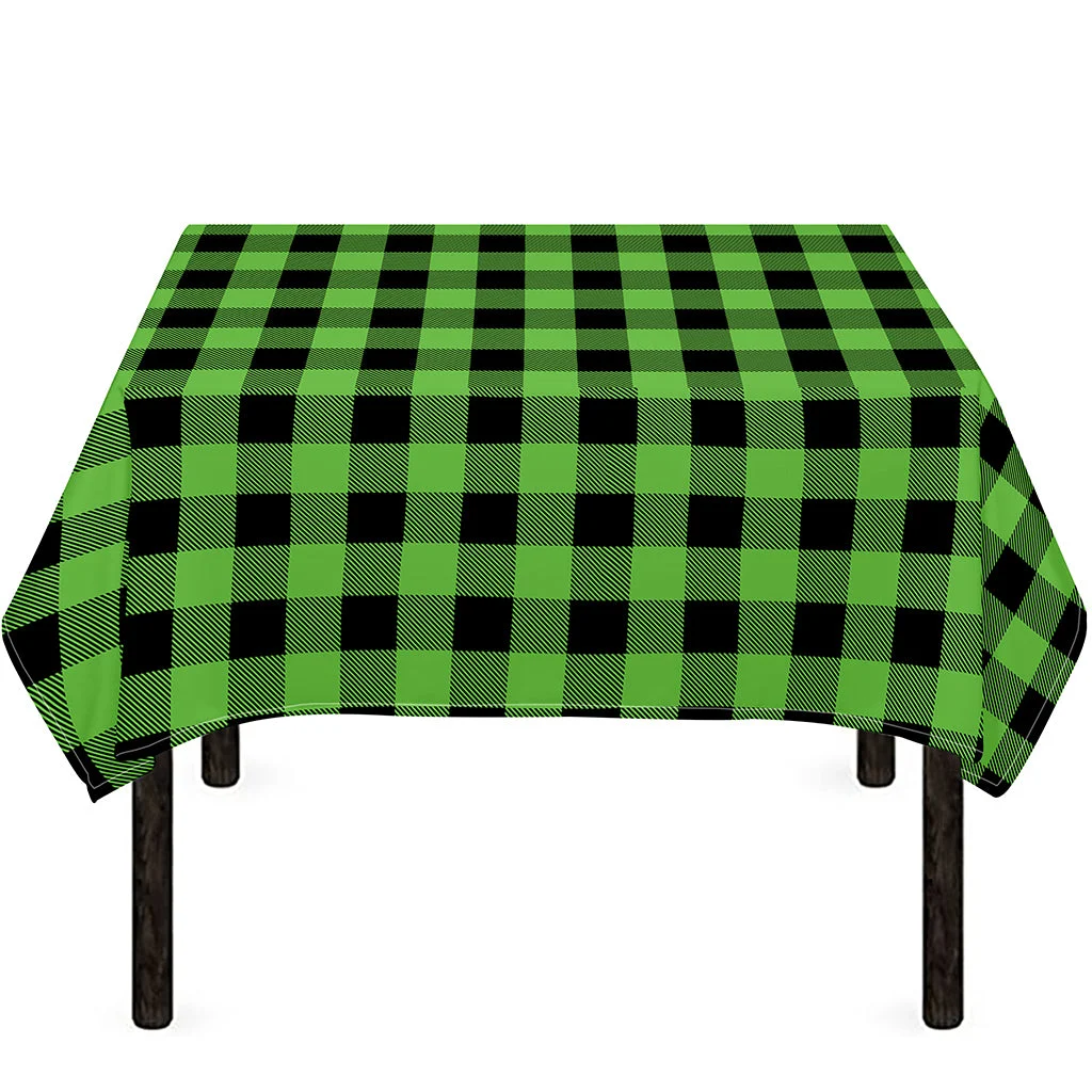 UFO Green And Black Buffalo Check Print Tablecloth Kitchen Home Decor UFO Green And Black Buffalo Check Print Tablecloth Kitchen Home Decor