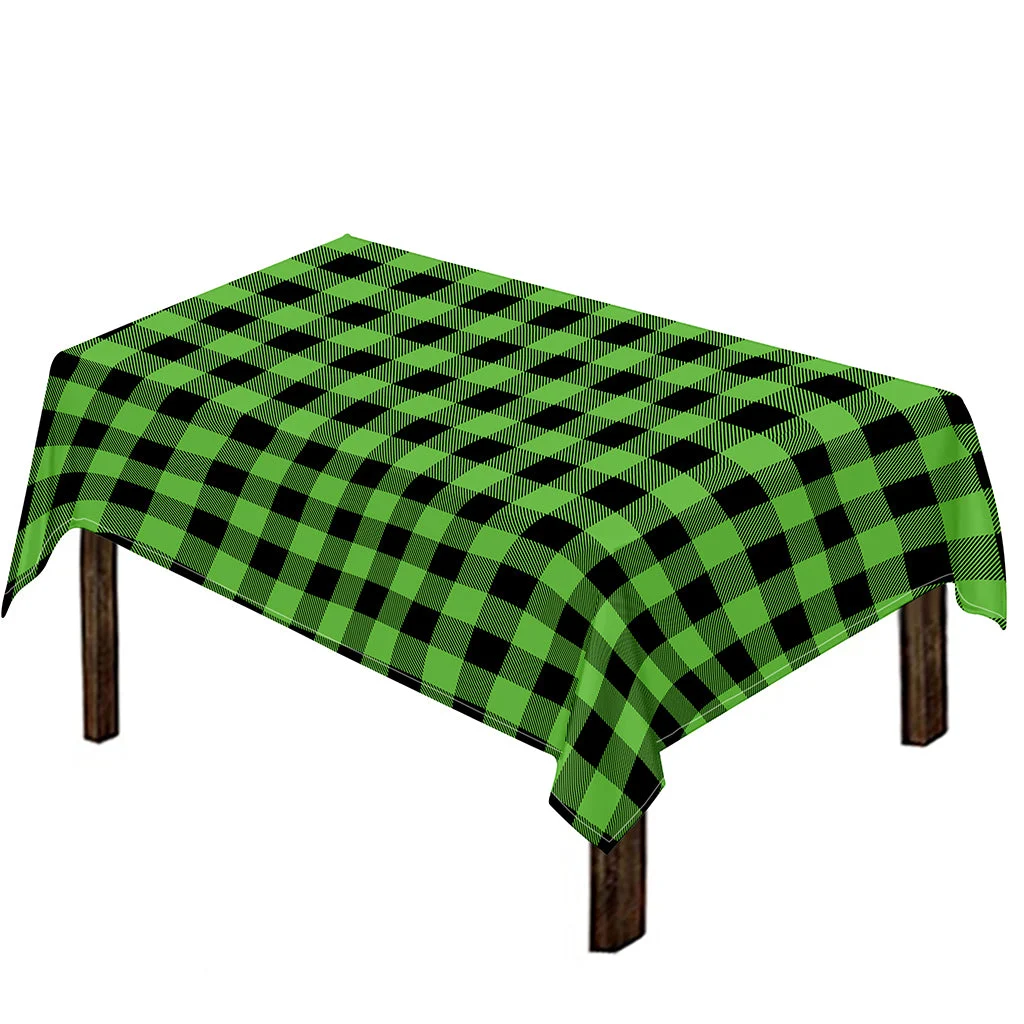 UFO Green And Black Buffalo Check Print Tablecloth Kitchen Home Decor UFO Green And Black Buffalo Check Print Tablecloth Kitchen Home Decor