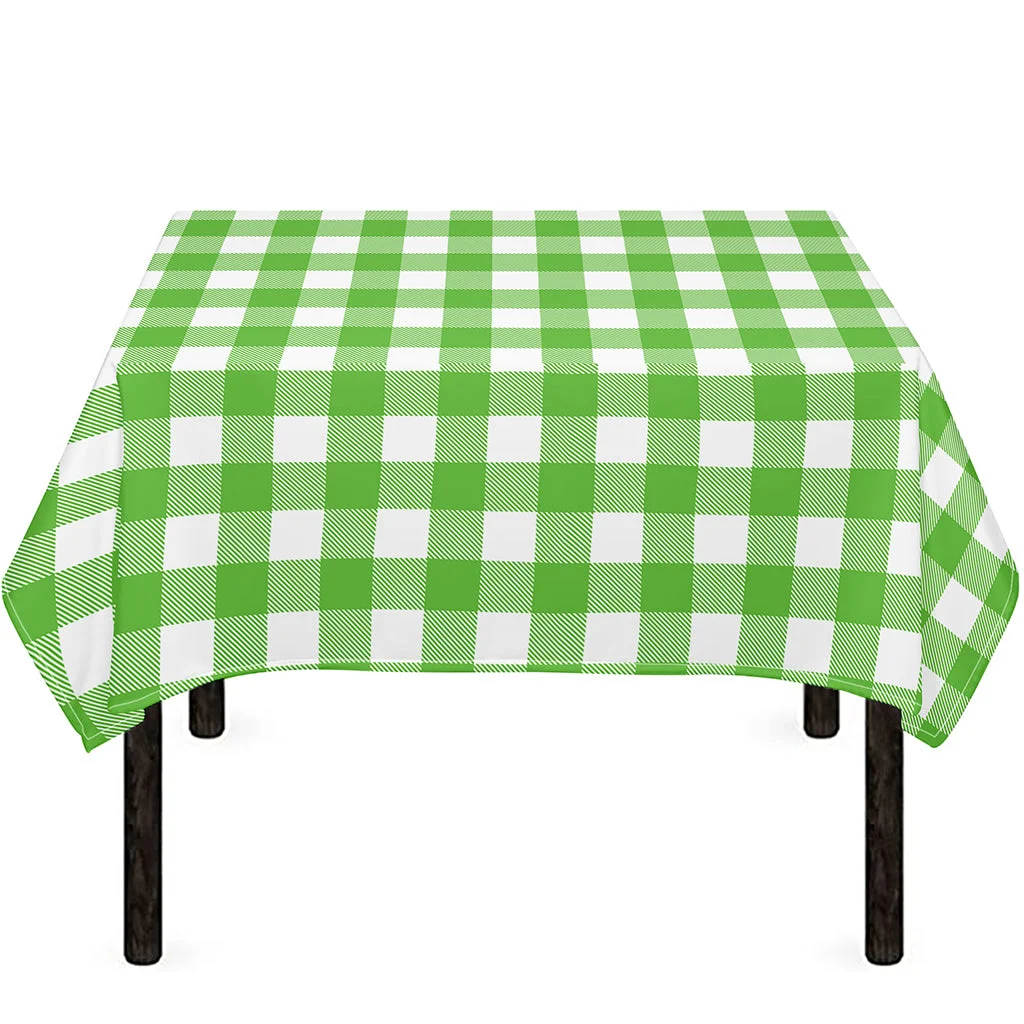 UFO Green And White Buffalo Check Print Tablecloth Kitchen Home Decor UFO Green And White Buffalo Check Print Tablecloth Kitchen Home Decor