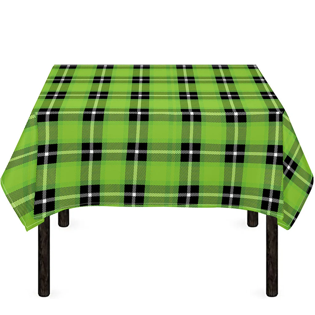 UFO Green Tartan Pattern Print Tablecloth Kitchen Home Decor UFO Green Tartan Pattern Print Tablecloth Kitchen Home Decor