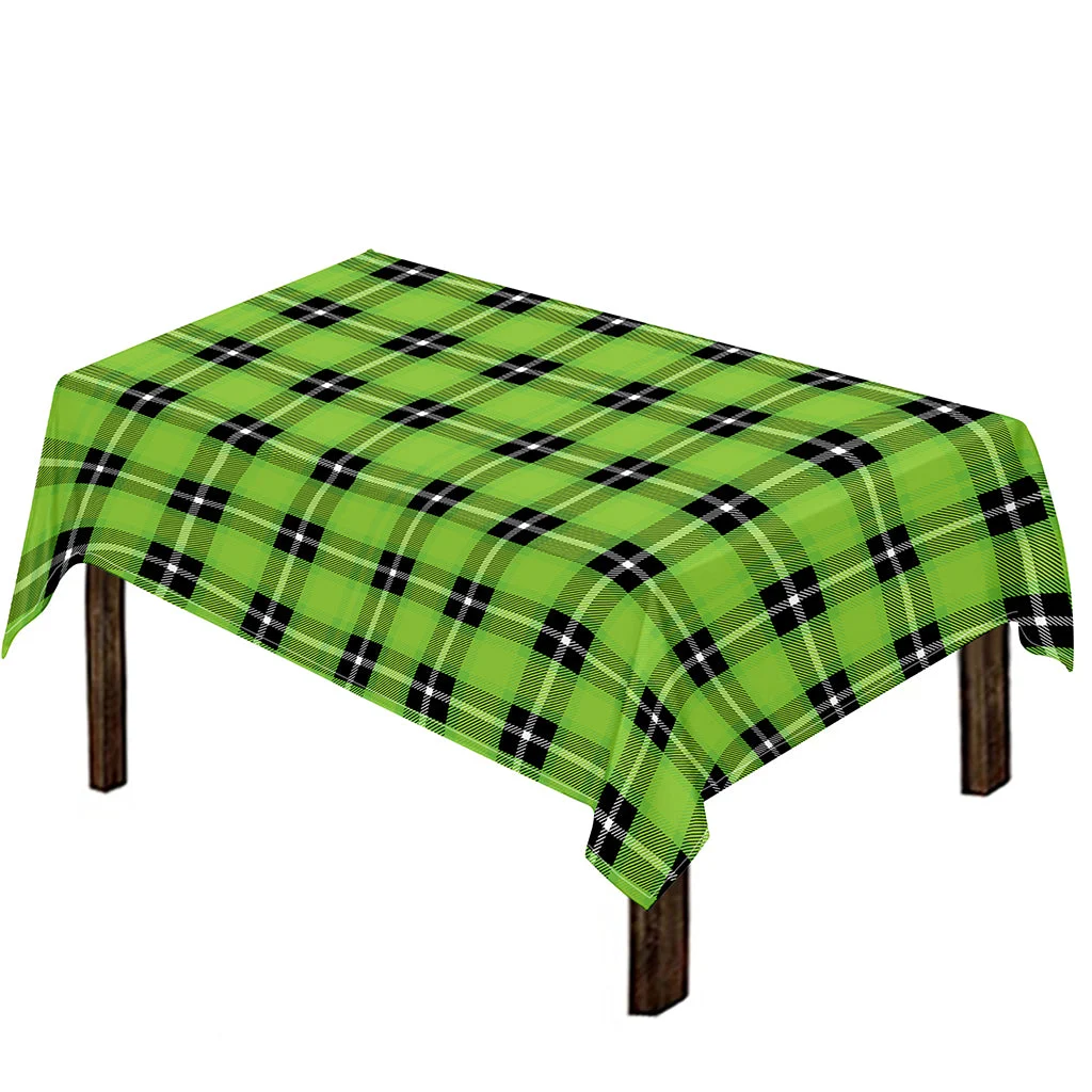 UFO Green Tartan Pattern Print Tablecloth Kitchen Home Decor UFO Green Tartan Pattern Print Tablecloth Kitchen Home Decor
