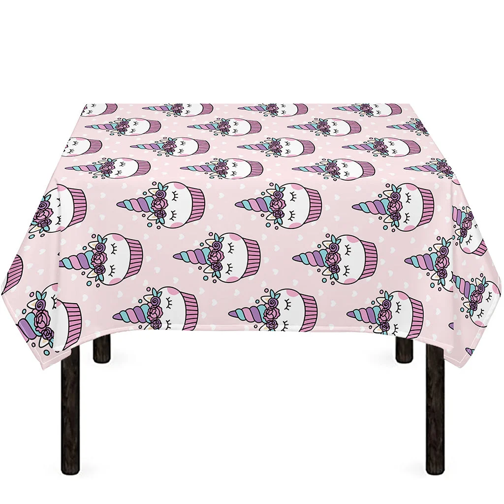Unicorn Cupcake Pattern Print Tablecloth Kitchen Home Decor Unicorn Cupcake Pattern Print Tablecloth Kitchen Home Decor