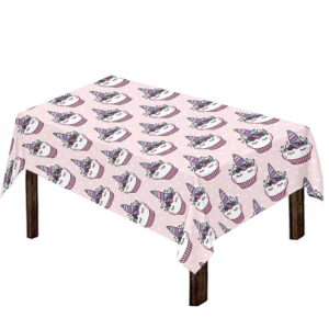Unicorn Cupcake Pattern Print Tablecloth Kitchen Home Decor