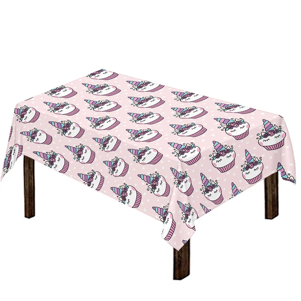 Unicorn Cupcake Pattern Print Tablecloth Kitchen Home Decor Unicorn Cupcake Pattern Print Tablecloth Kitchen Home Decor