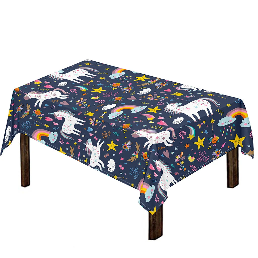 Unicorn Dream Cartoon Pattern Print Tablecloth Kitchen Home Decor Unicorn Dream Cartoon Pattern Print Tablecloth Kitchen Home Decor
