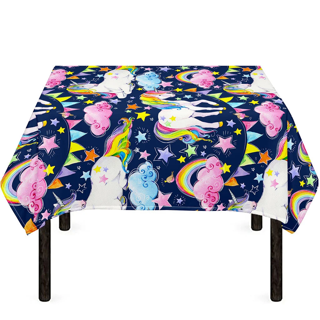 Unicorn Night Festival Pattern Print Tablecloth Kitchen Home Decor Unicorn Night Festival Pattern Print Tablecloth Kitchen Home Decor