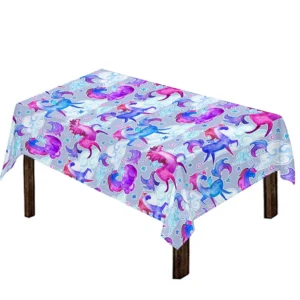 Unicorn Paradise Pattern Print Tablecloth Kitchen Home Decor