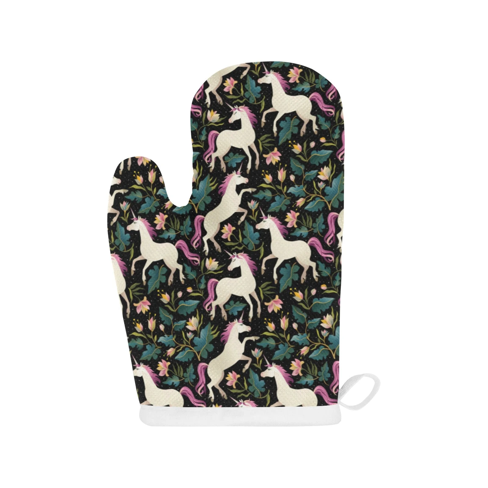 Unicorns Forest Background Heat Resistant Oven Mitts Pot Holders Set Unicorns Forest Background Heat Resistant Oven Mitts Pot Holders Set